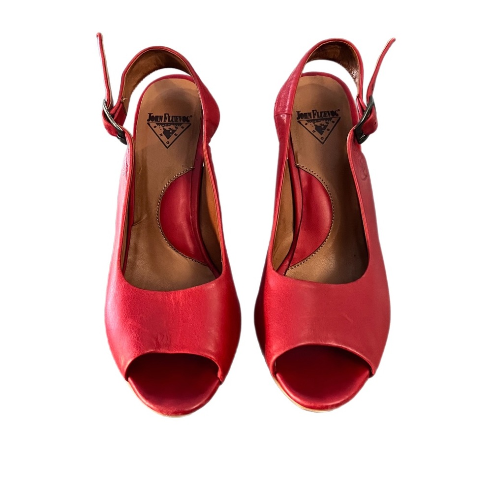 John Fluevog Red and Brown Heels - Picture 2 of 6